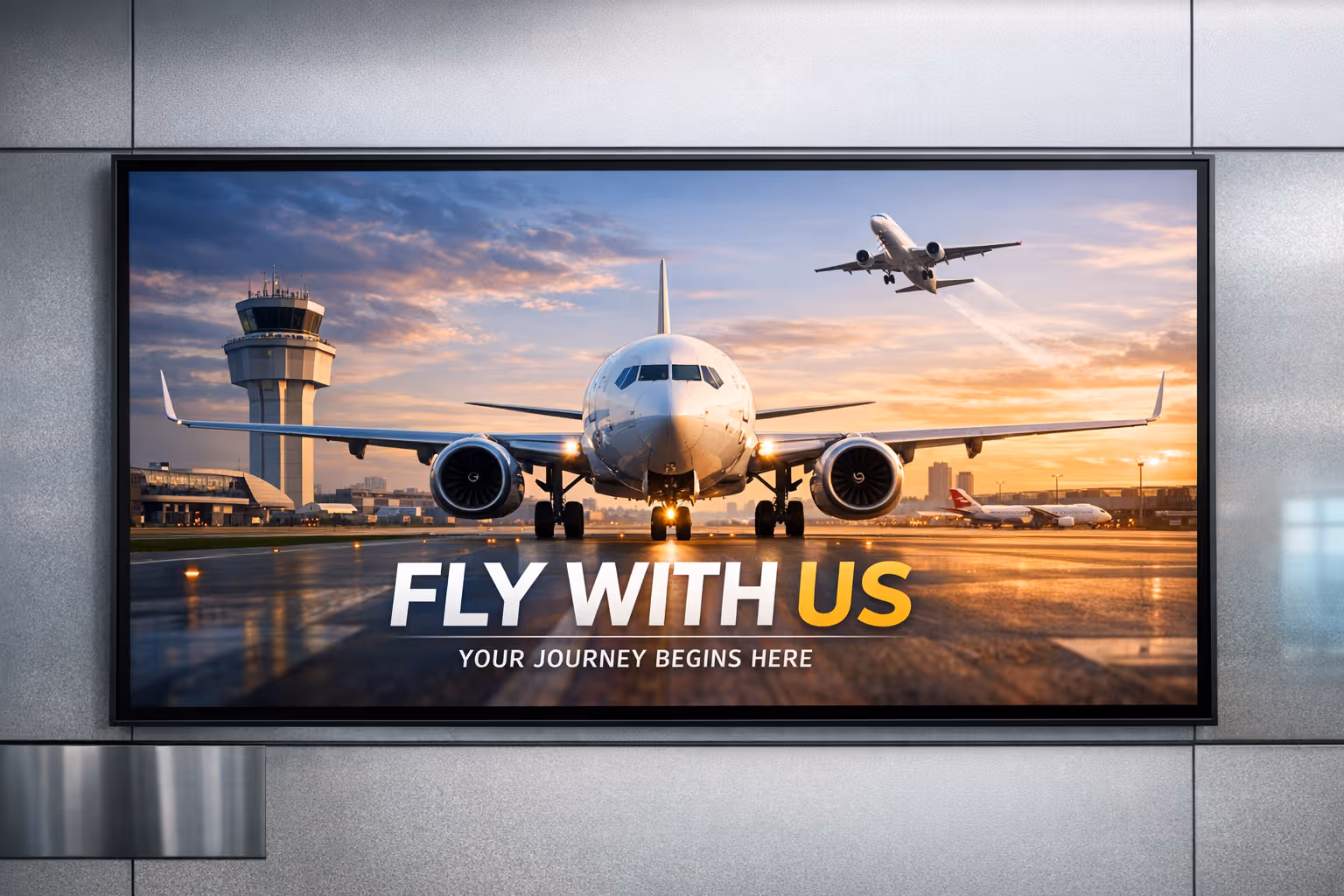 Airport digital signage across terminal screens managed with Disign