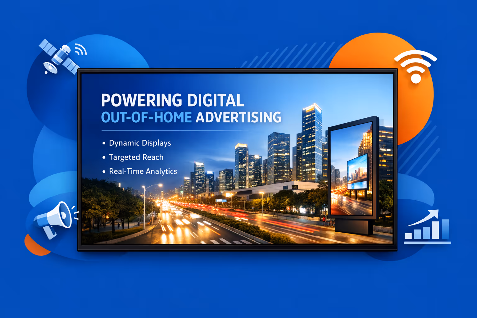 Digitale Out-of-Home (DOOH) digitale Beschilderungsschirme, die mit Disign verwaltet werden