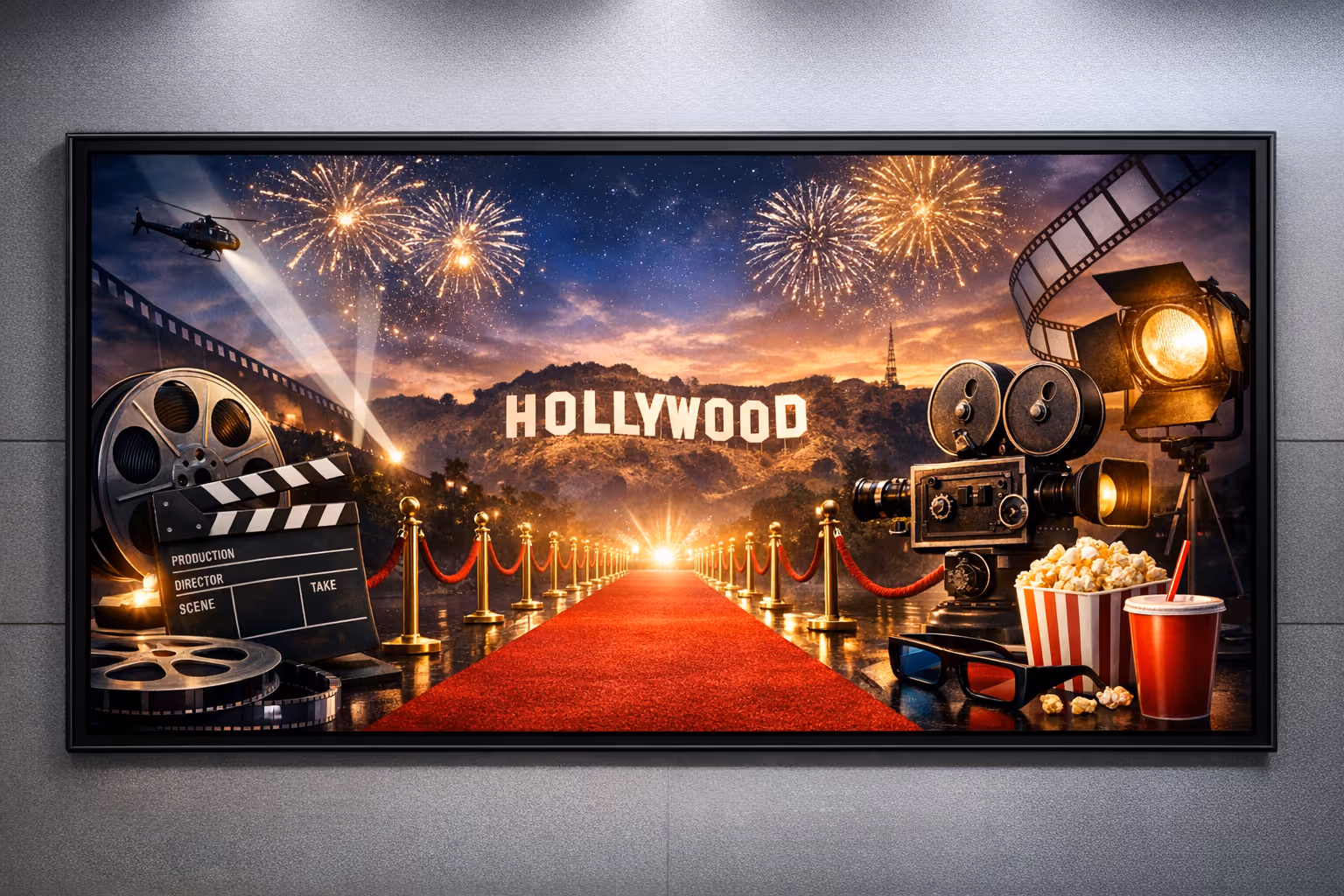 Entertainment digital signage on screens powered by Disign for venues and attractions