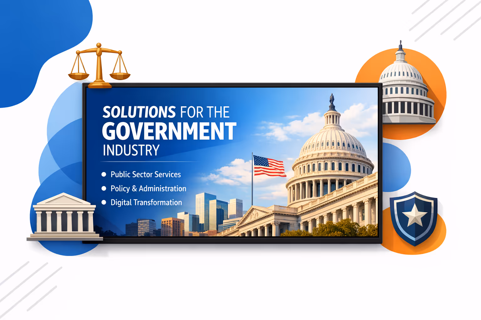 Digitale Signage-Anzeige in einem öffentlichen Dienstleistungszentrum, betrieben von Disign