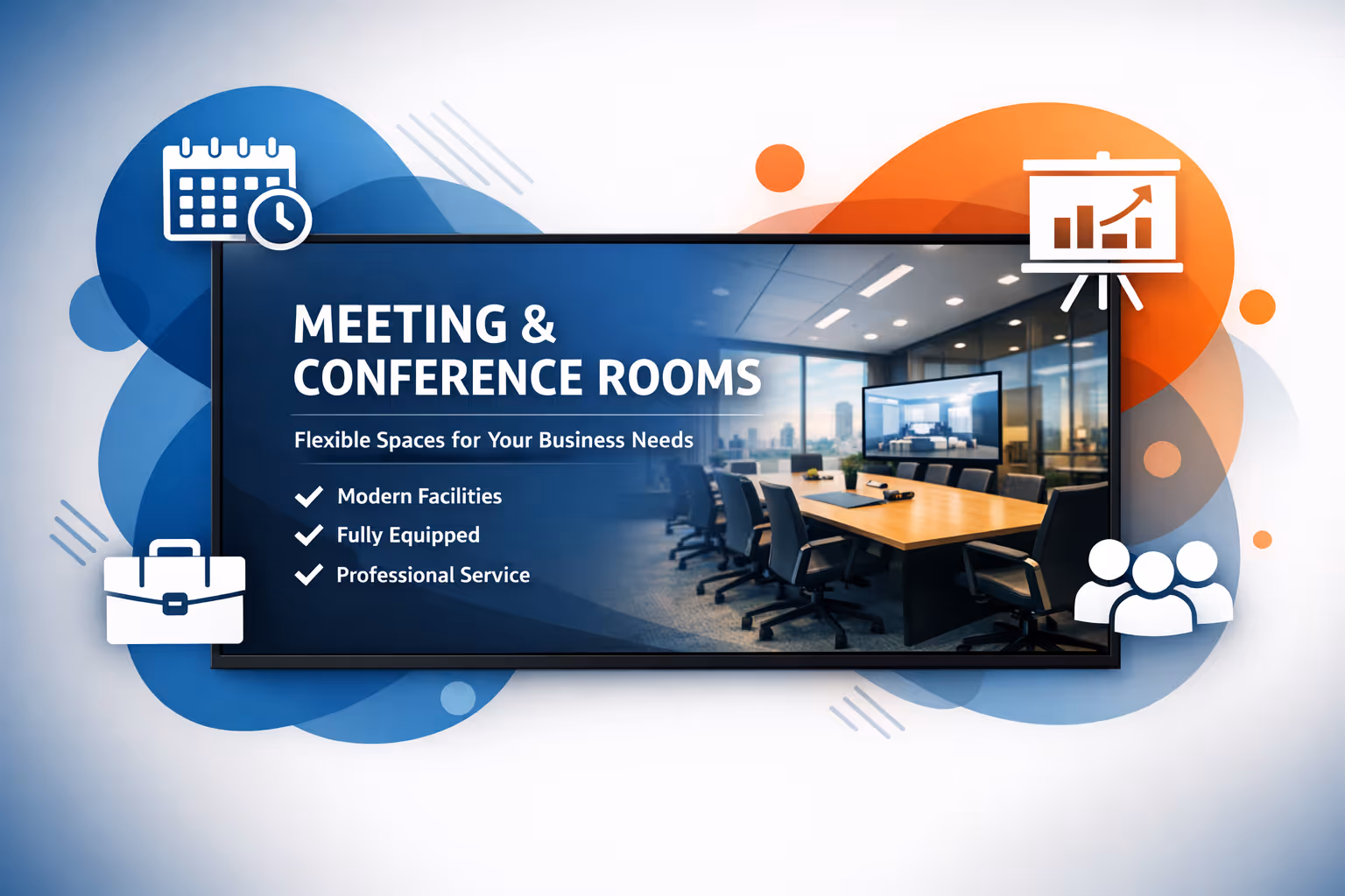 Digitales signage für Besprechungs- und Konferenzräume außerhalb eines Konferenzraums, betrieben von Disign