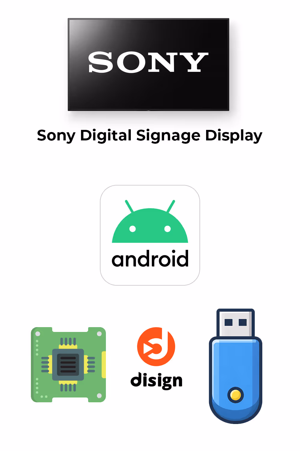 Setup SOC Sony Bravia Pro display Android with Disign using the internal SOC and Sony Bravia API