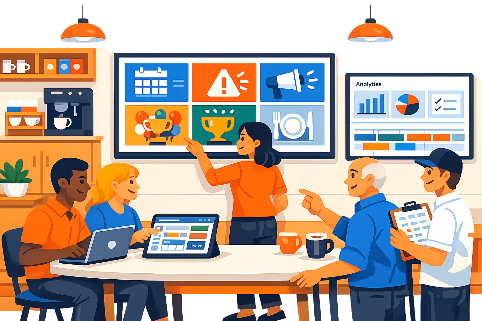 Disign breakroom digital signage free trial setup