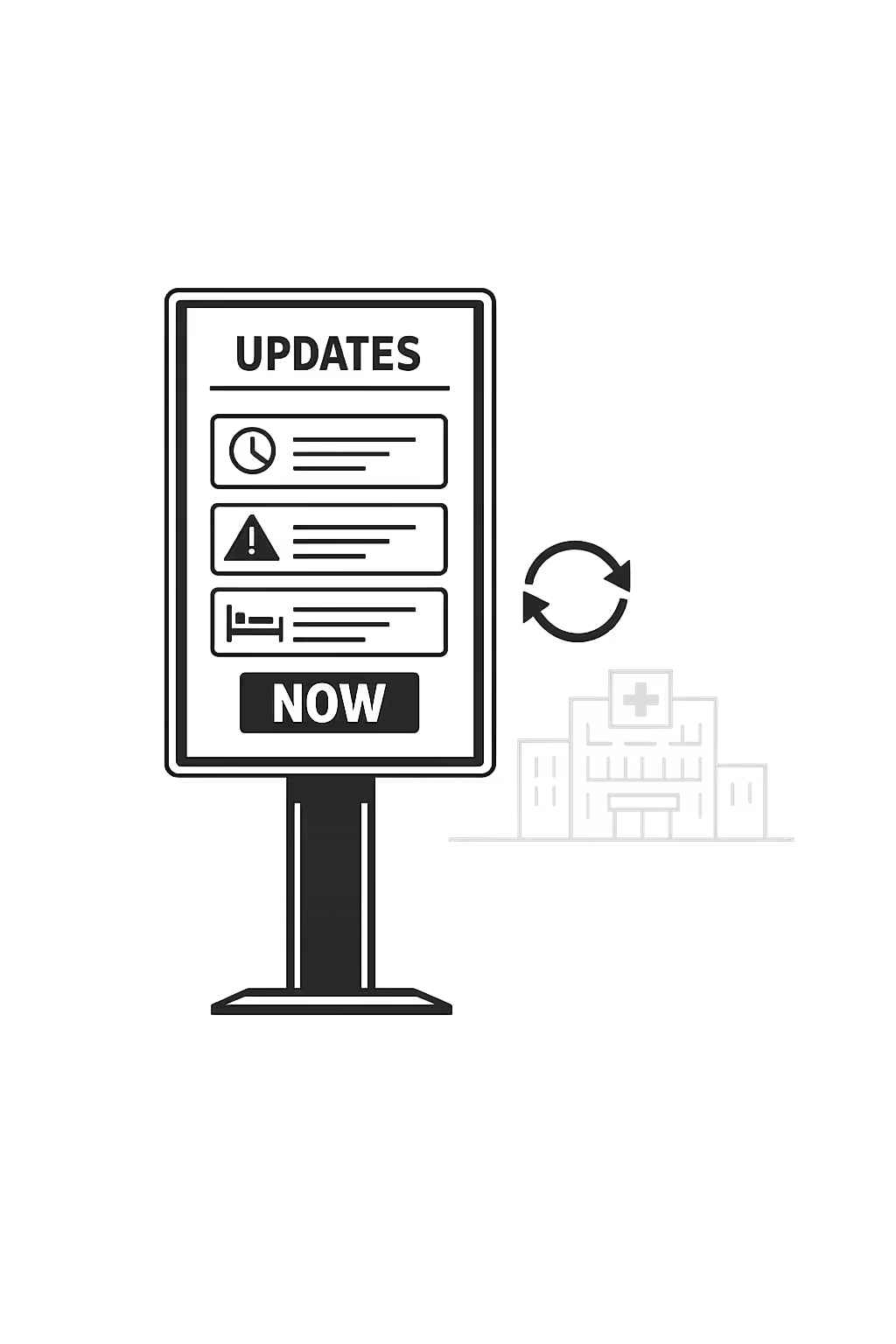 Real time healthcare digital signage updates managed centrally with Disign