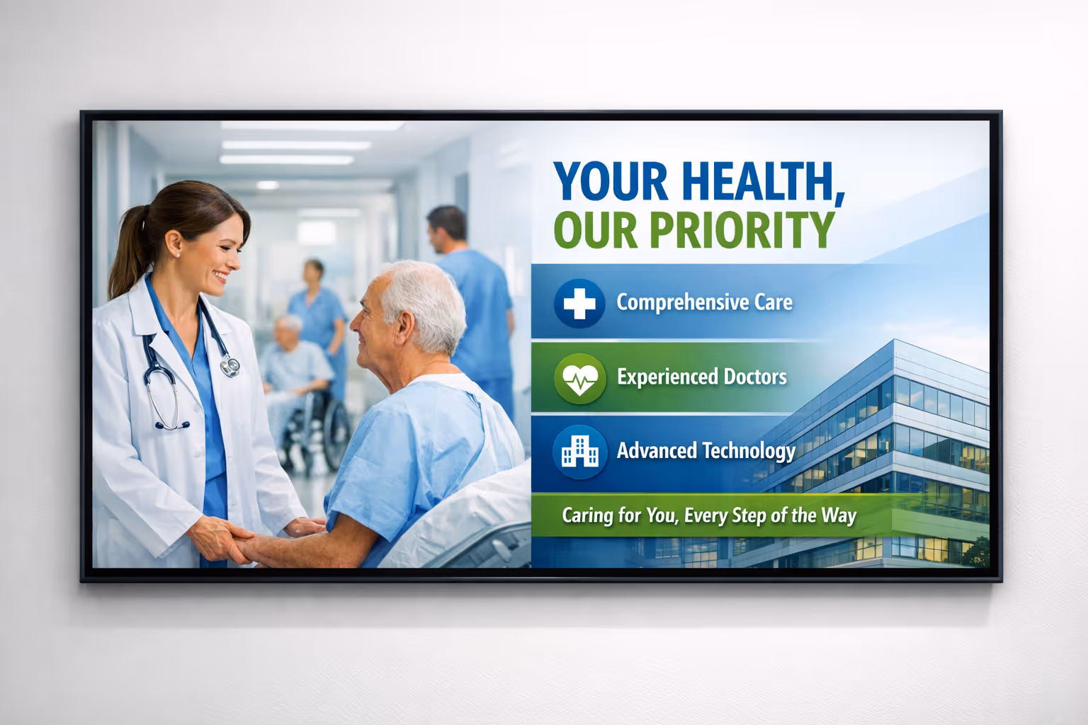 Hospital digital signage on secure screens with Disign