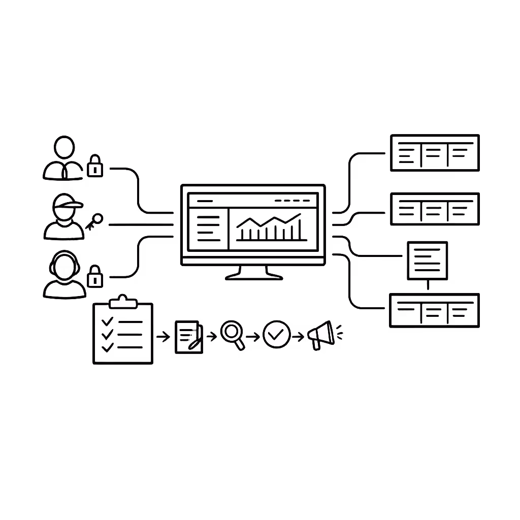 Role based access control for quick service restaurant QSR digital signage in Disign