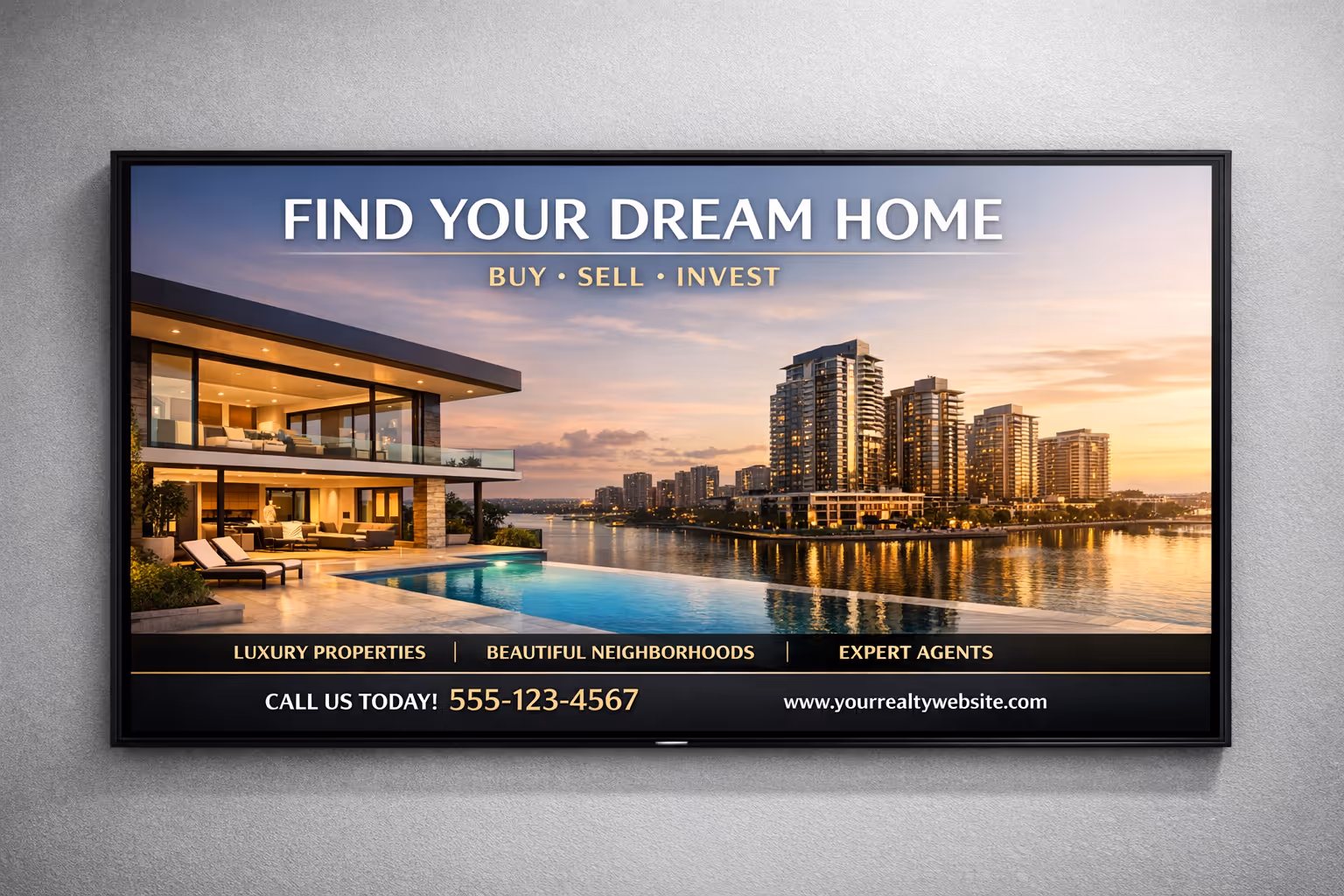 Real estate digital signage on in-office screens powered by Disign