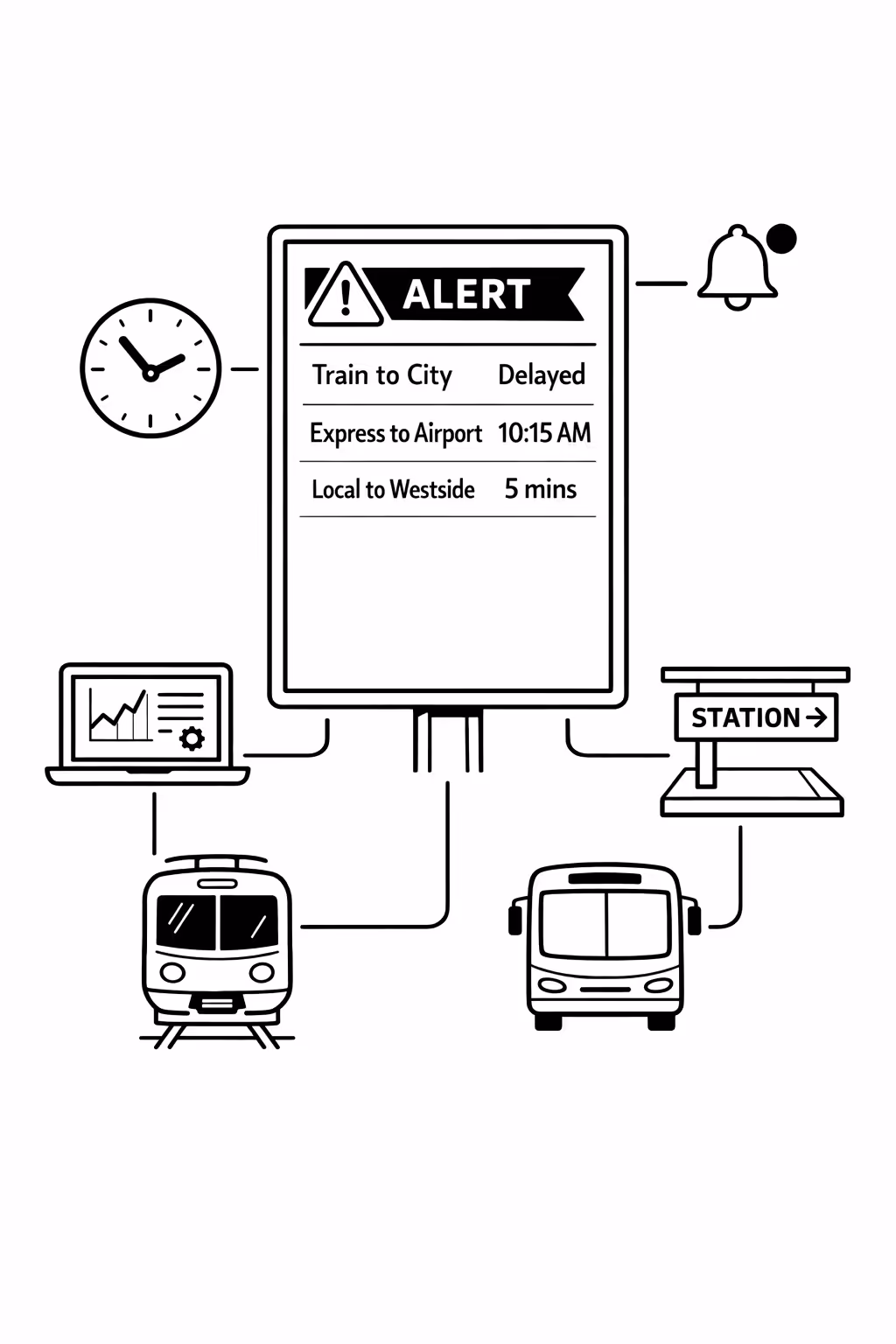 Real time operations updates on transportation digital signage managed centrally with Disign