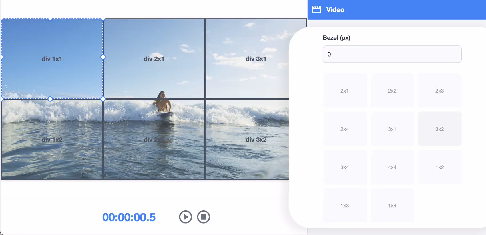 Split video tool