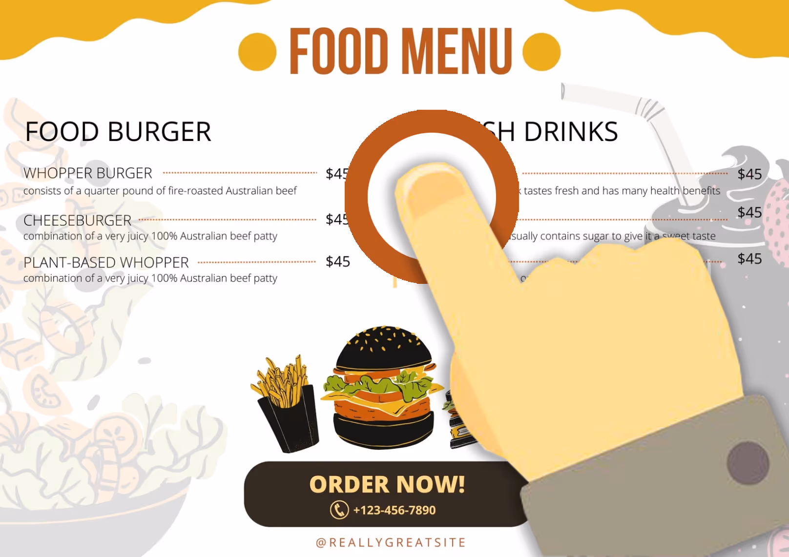 Disign touch menu screen digital signage