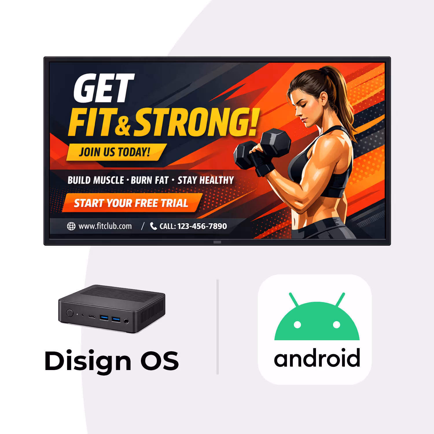 How to use Disign with iiyama digital signage: recommended Disign Player setup or Android app option for easy deployment and remote management