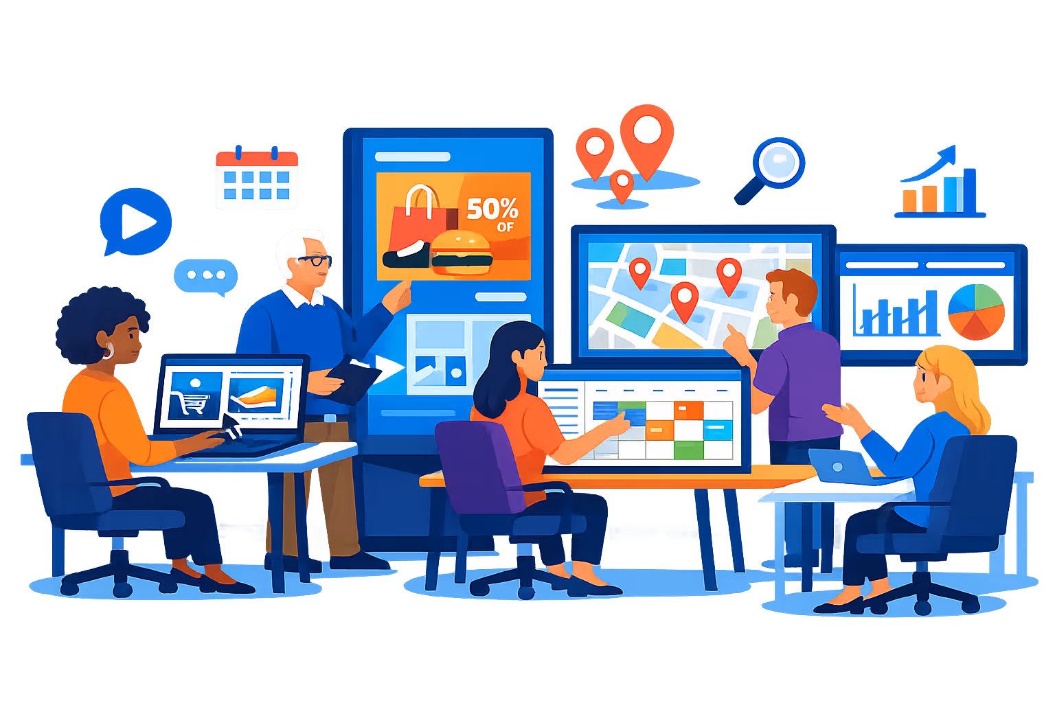 Call to action to start a 28 day free trial of advertising digital signage with Disign