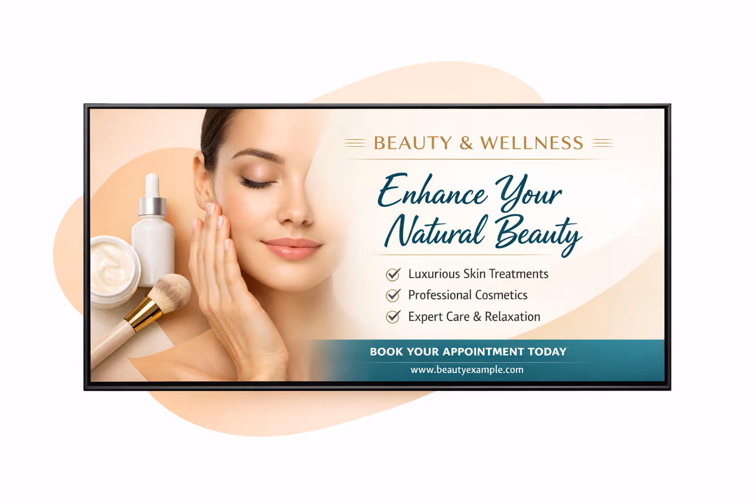 Beauty industry digital signage dashboard showing multi location scheduling and screen monitoring