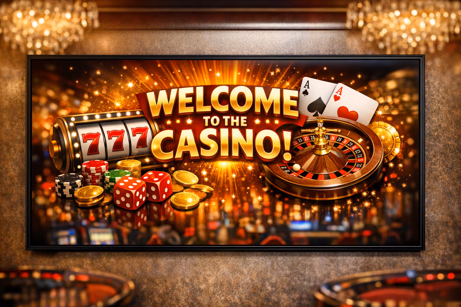 Casino digital signage managed with Disign across multiple screens