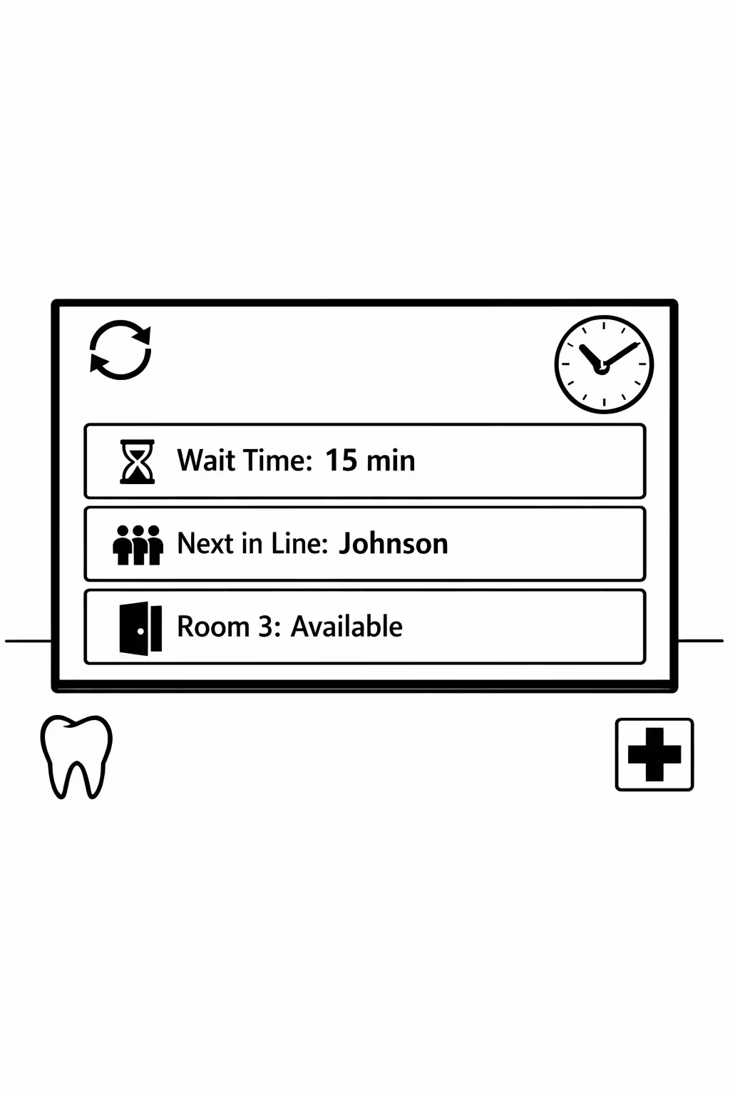 Actualizaciones de clínica en tiempo real mostradas en affichage dynamique dental utilizando Disign