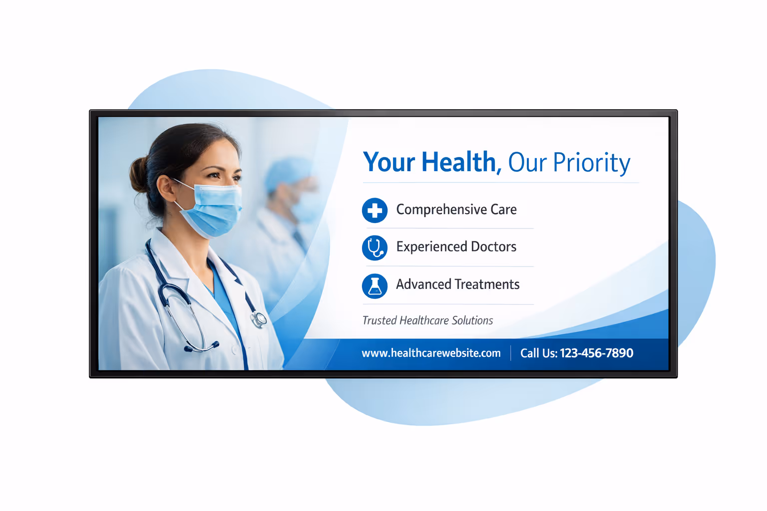 Healthcare digital signage dashboard for scheduling content across hospitals and clinics