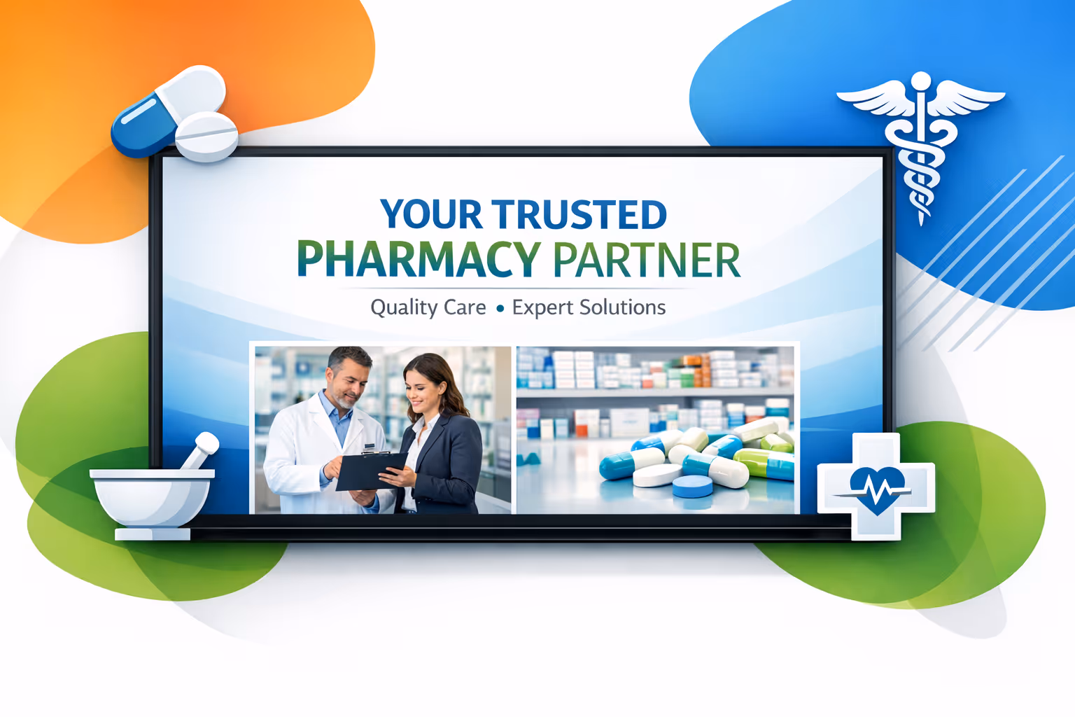 Pantallas de affichage dynamique de farmacia en una tienda impulsada por Disign