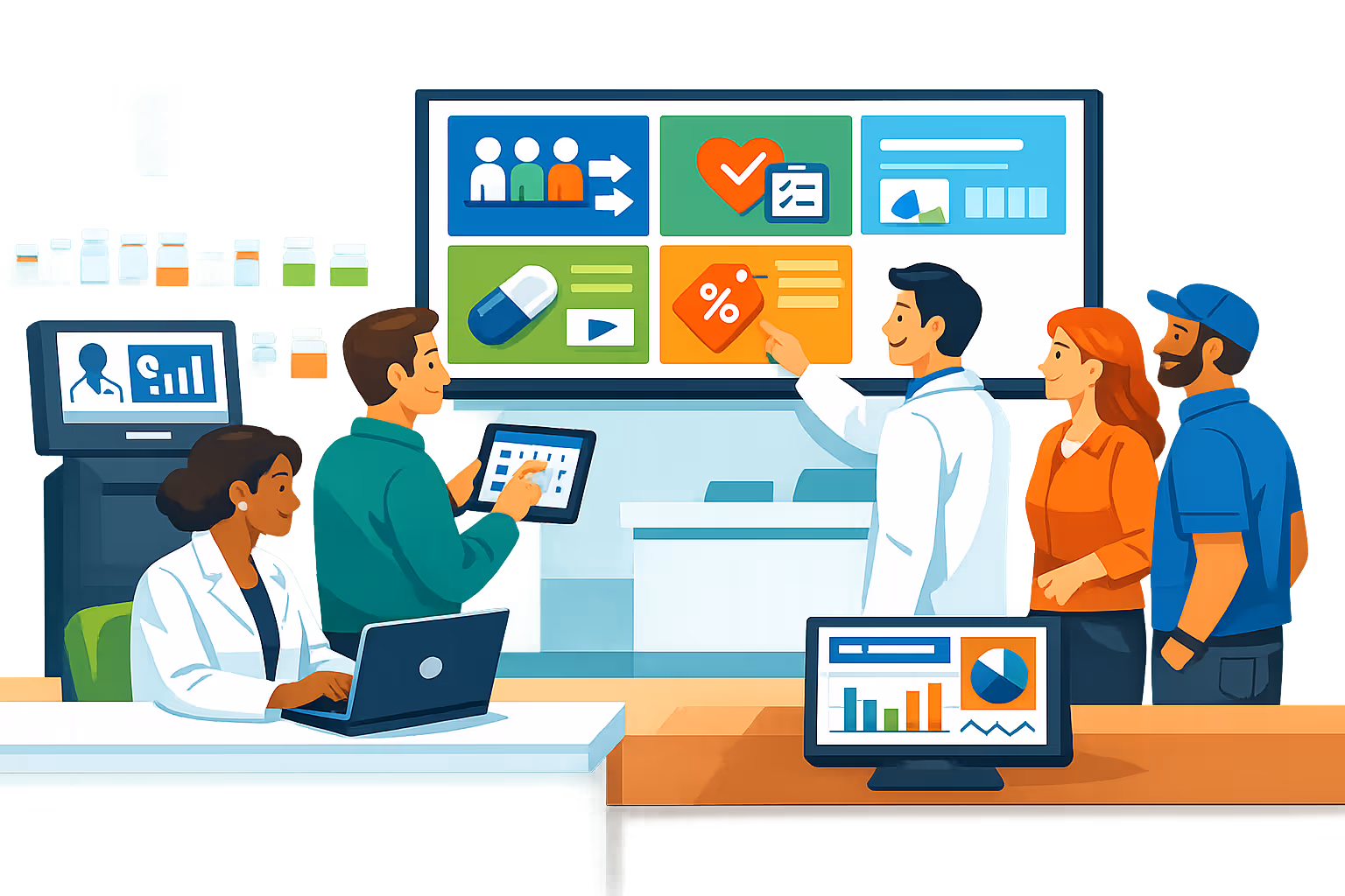 Pharmacy digital signage free trial setup with Disign