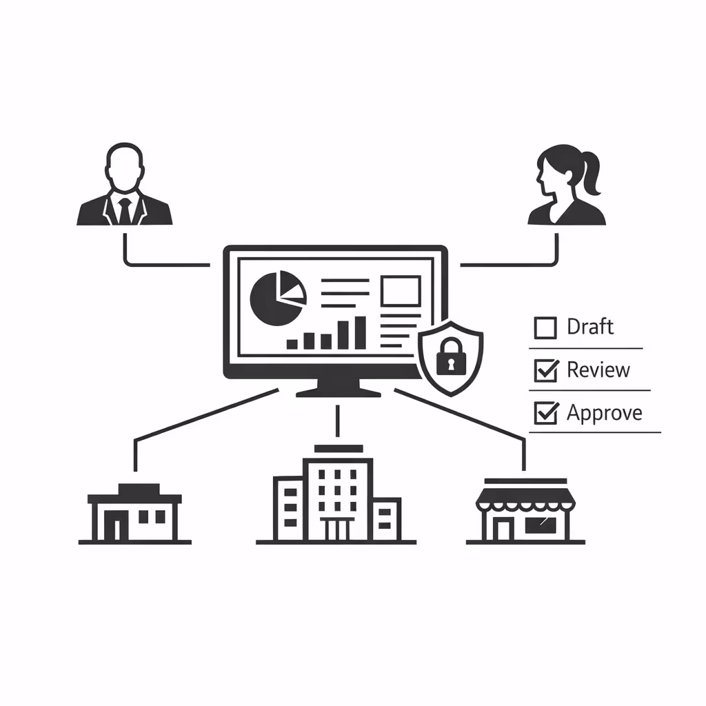 Acceso y aprobaciones basados en roles para affichage dynamique de bienes raíces en Disign