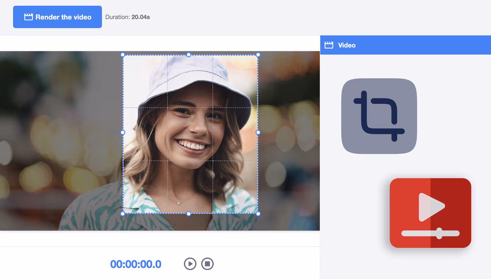 Crop video tool