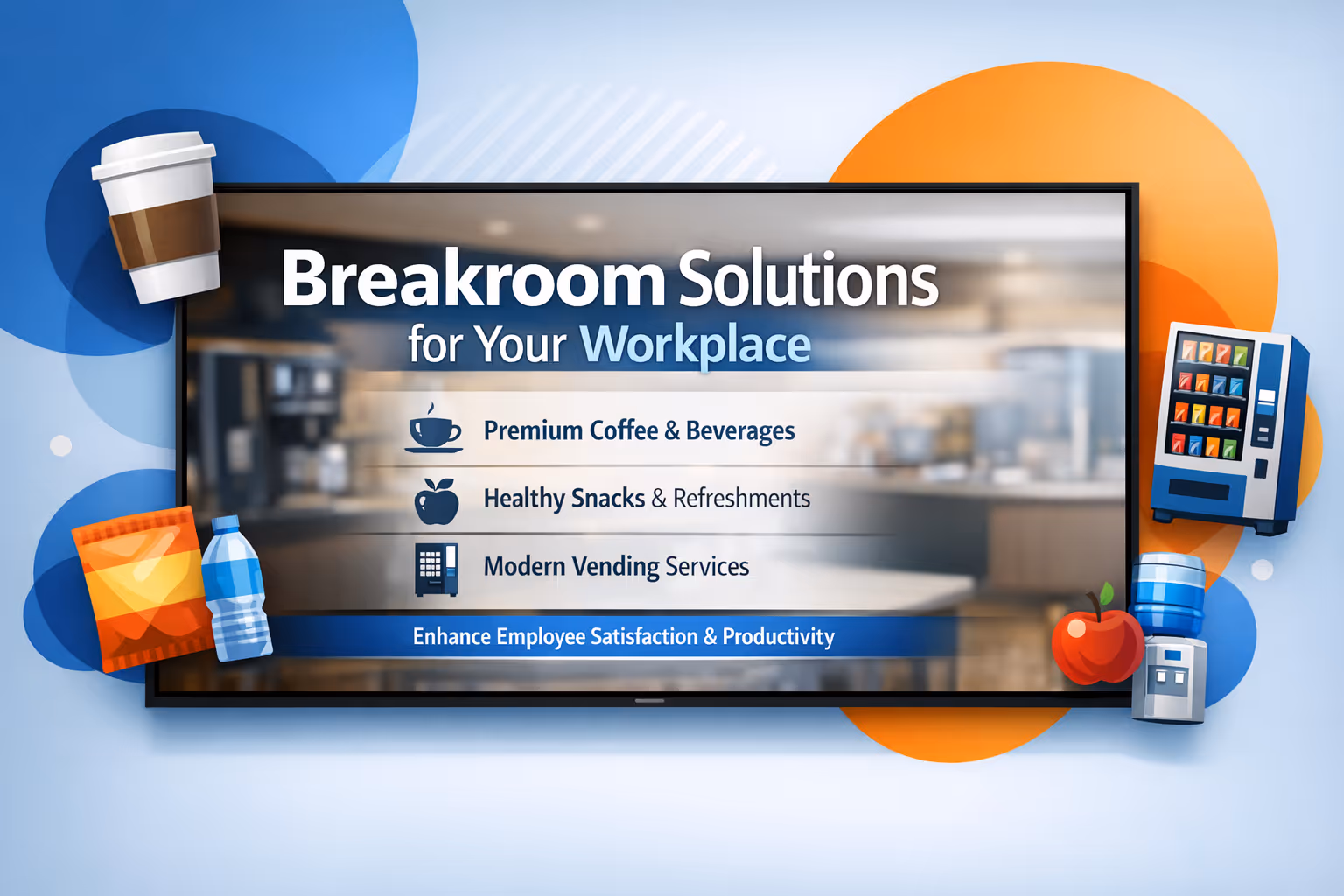 Affichage dynamique dans la salle de pause montrant des mises à jour et des annonces pour les employés alimentées par Disign