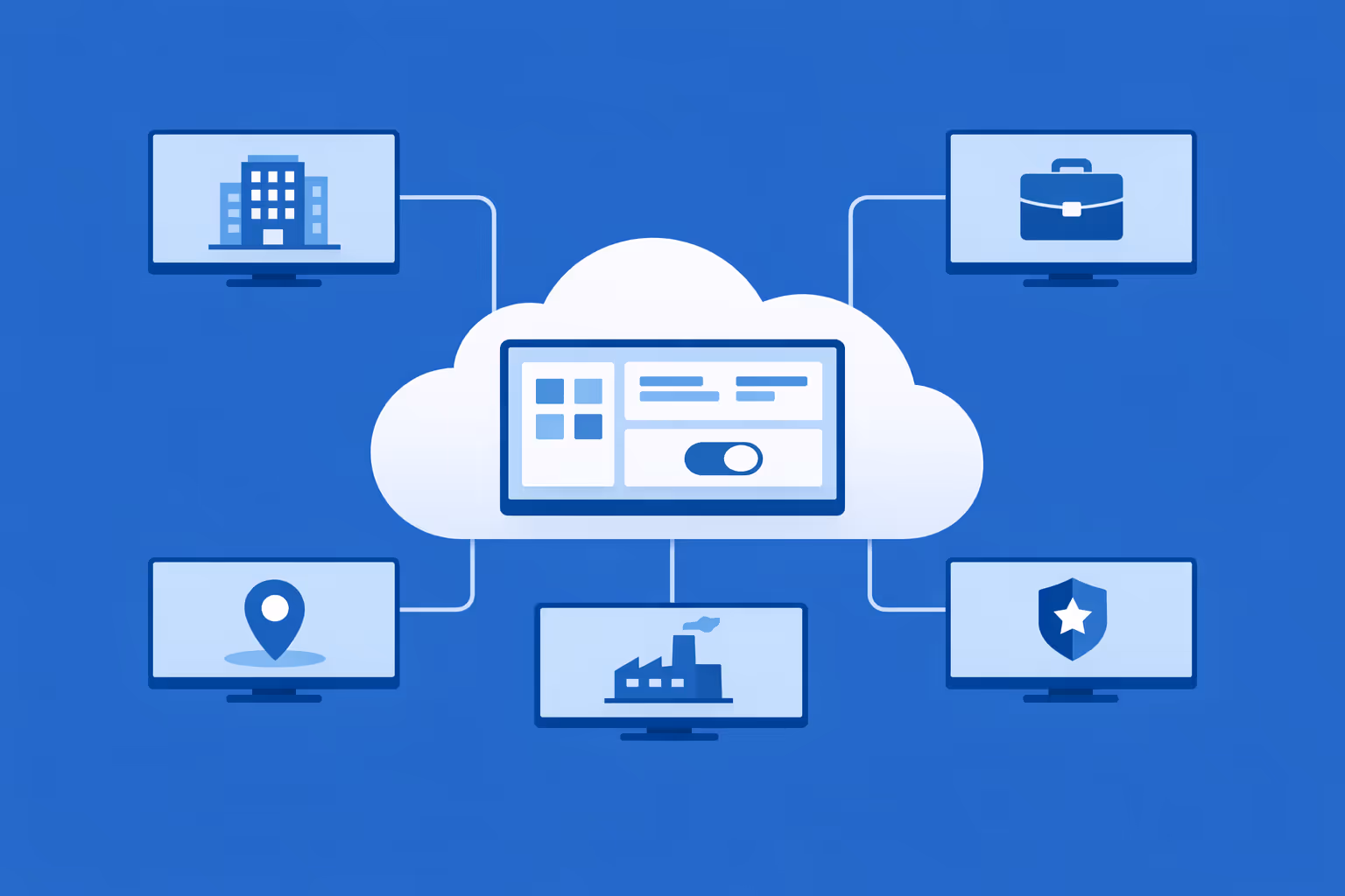 Affichage dynamique de la salle de pause conçu pour gérer de nombreux écrans et plusieurs organisations avec une segmentation avancée