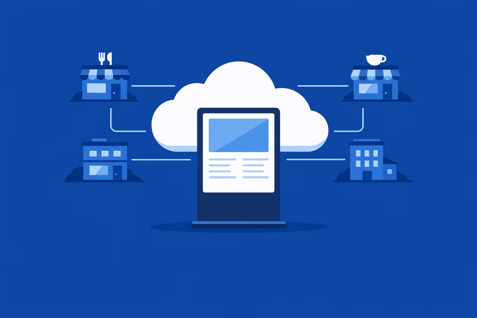 Affichage dynamique de menus numériques dans un réseau de restaurants multi-sites géré depuis un tableau de bord cloud unique avec un contenu de marque cohérent