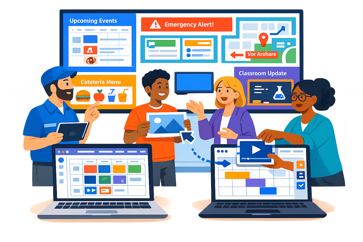 Education digital signage free trial and onboarding with Disign