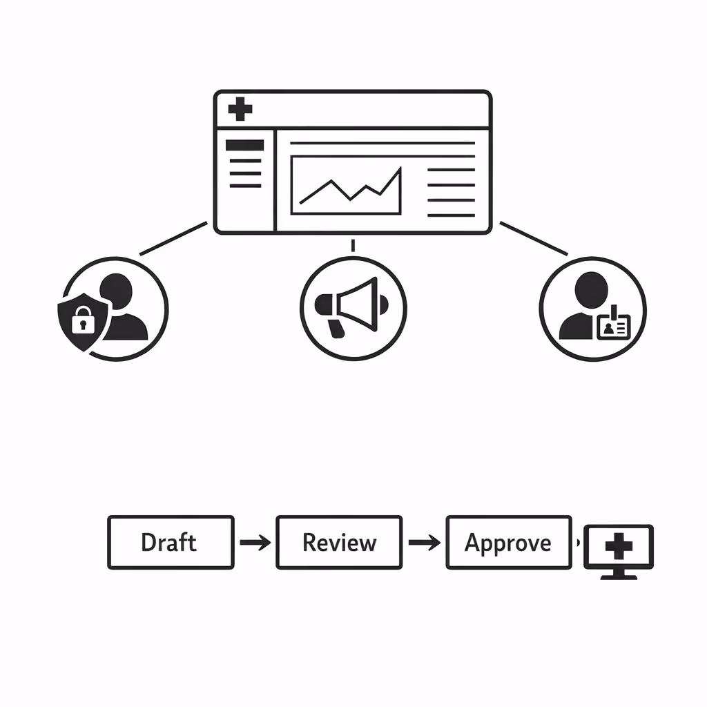 Autorisations basées sur les rôles pour la gestion du contenu d'affichage dynamique hospitalier dans Disign