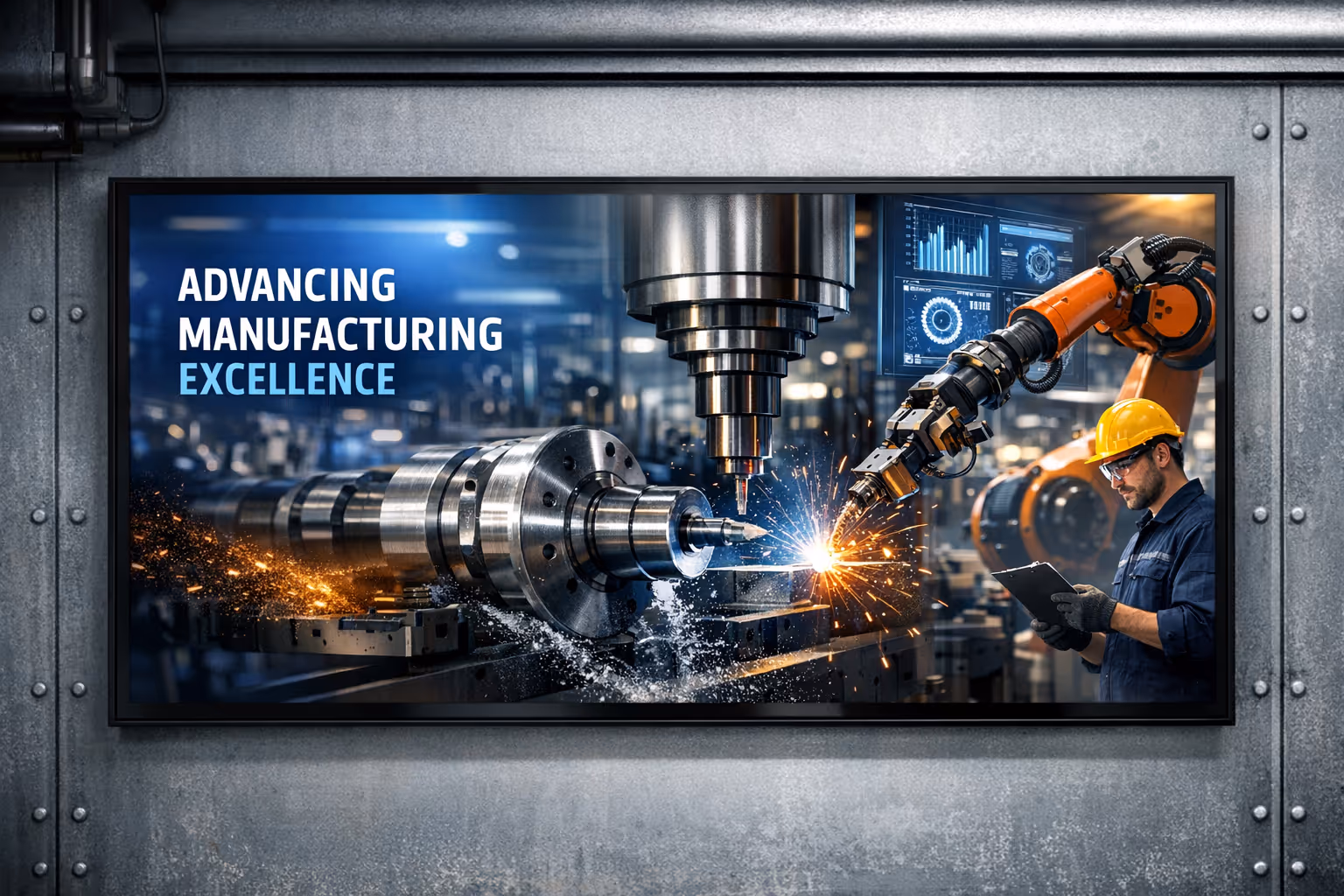 Manufacturing digital signage on secure plant screens managed with Disign