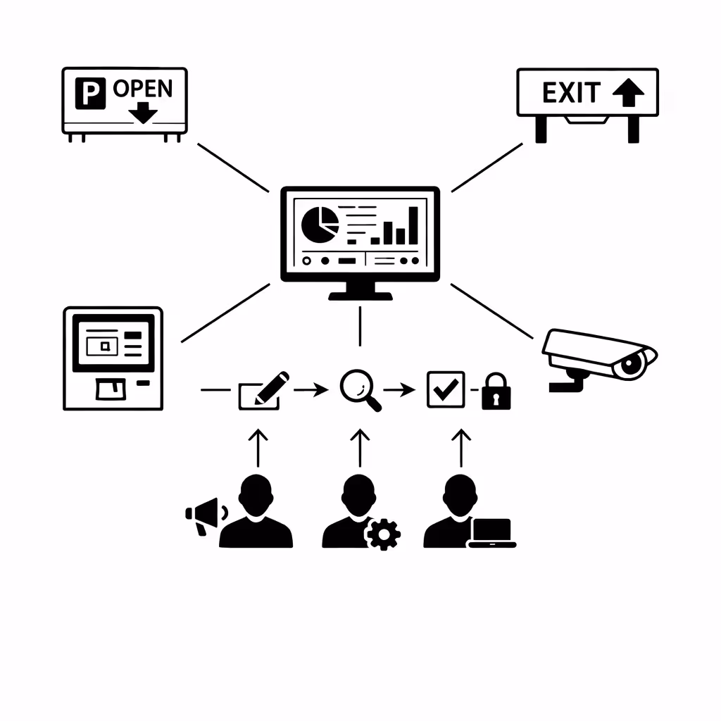 Workflow d'autorisation et de permissions Disign pour la gestion du contenu d'affichage dynamique de stationnement