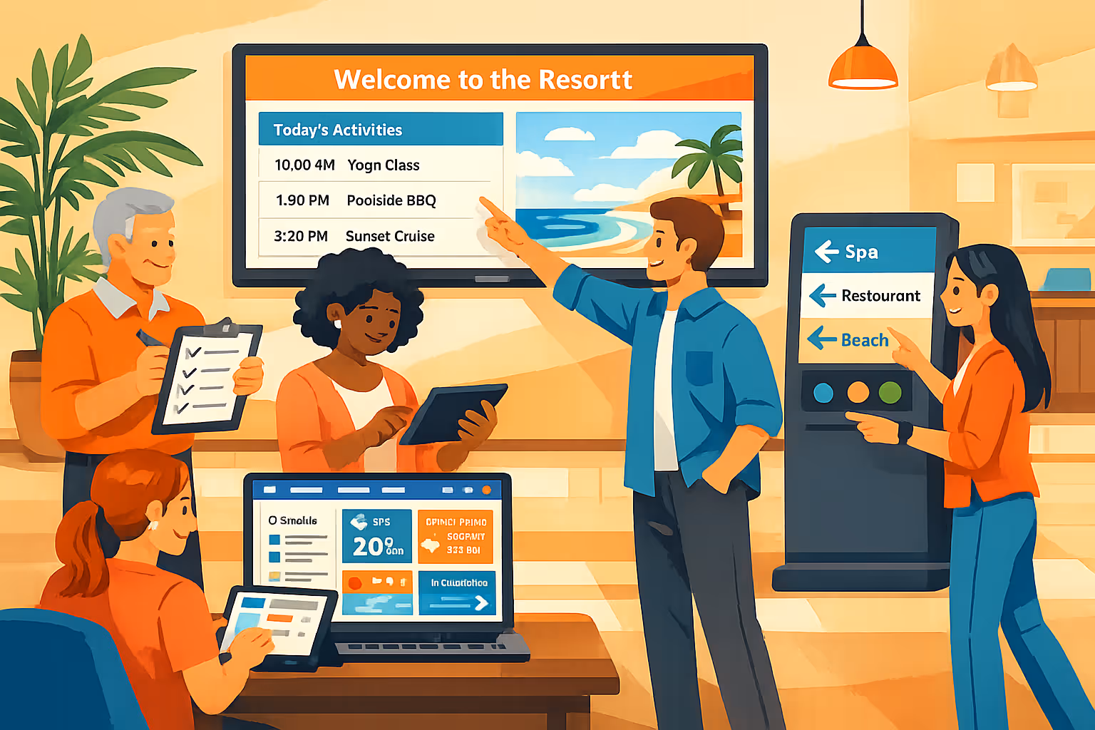 Resort digital signage planning with Disign