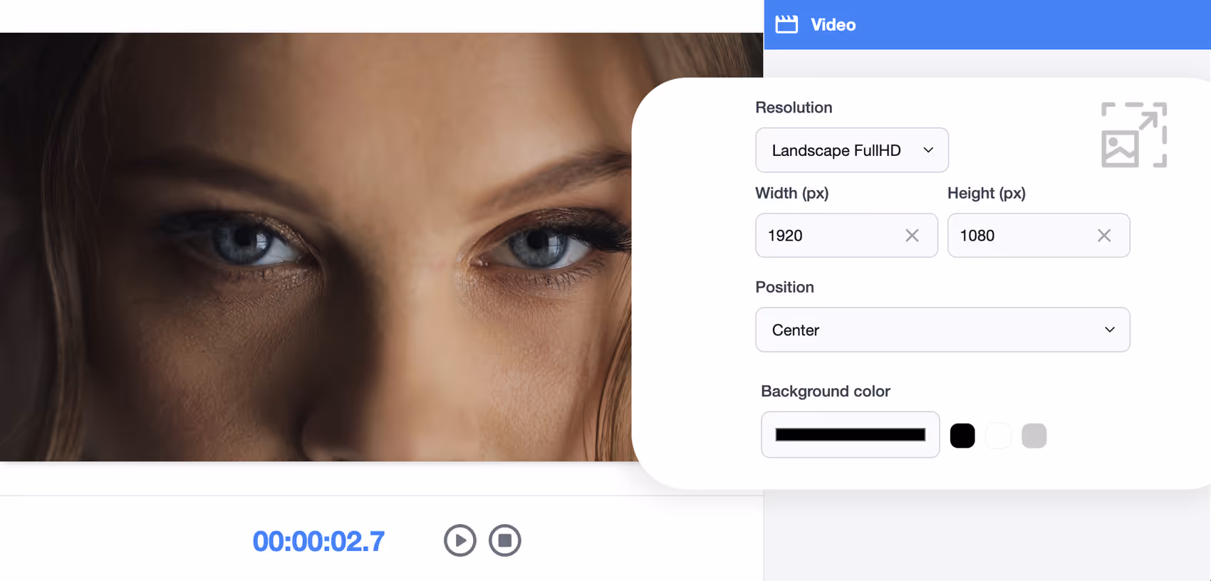 Resize video tool