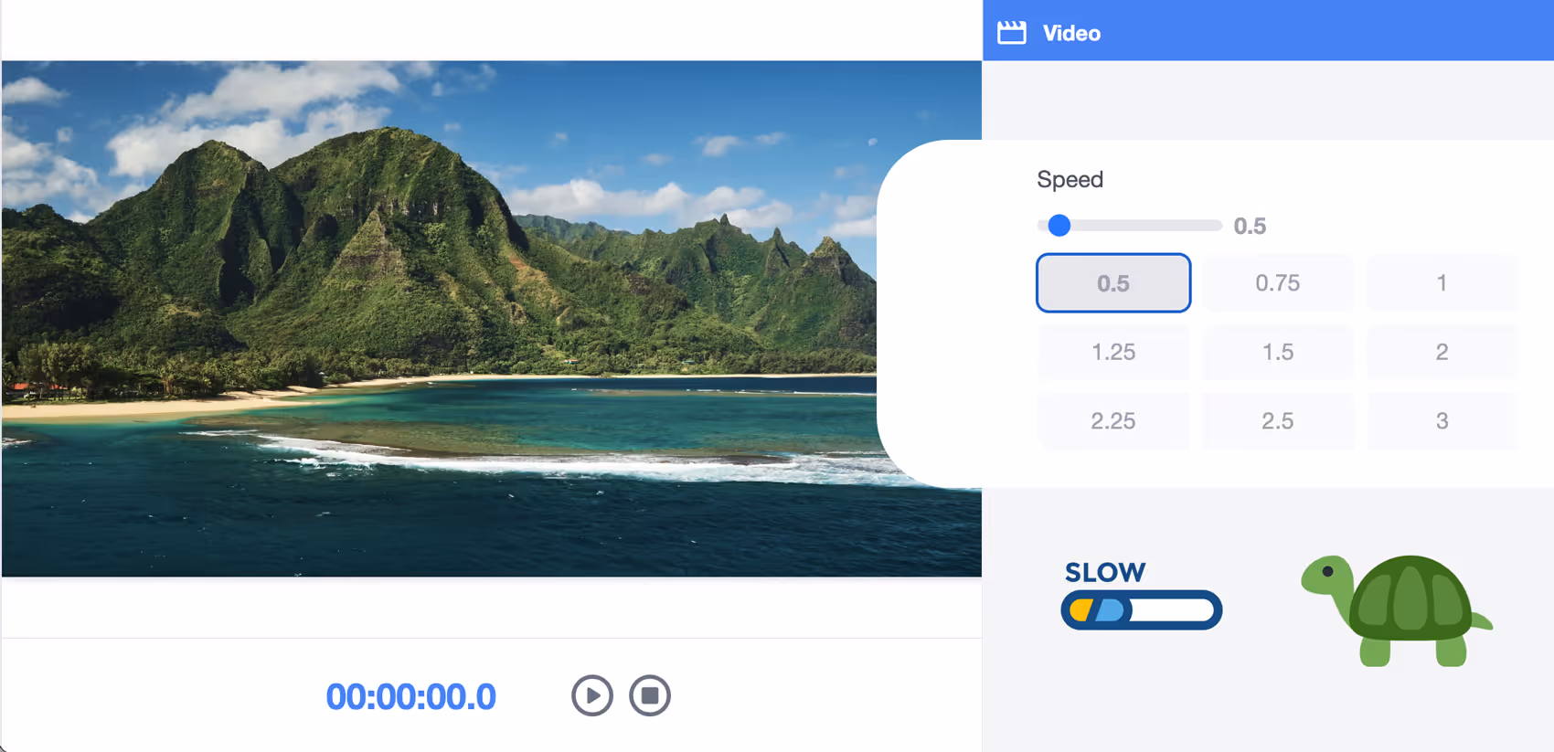 Slow down video tool