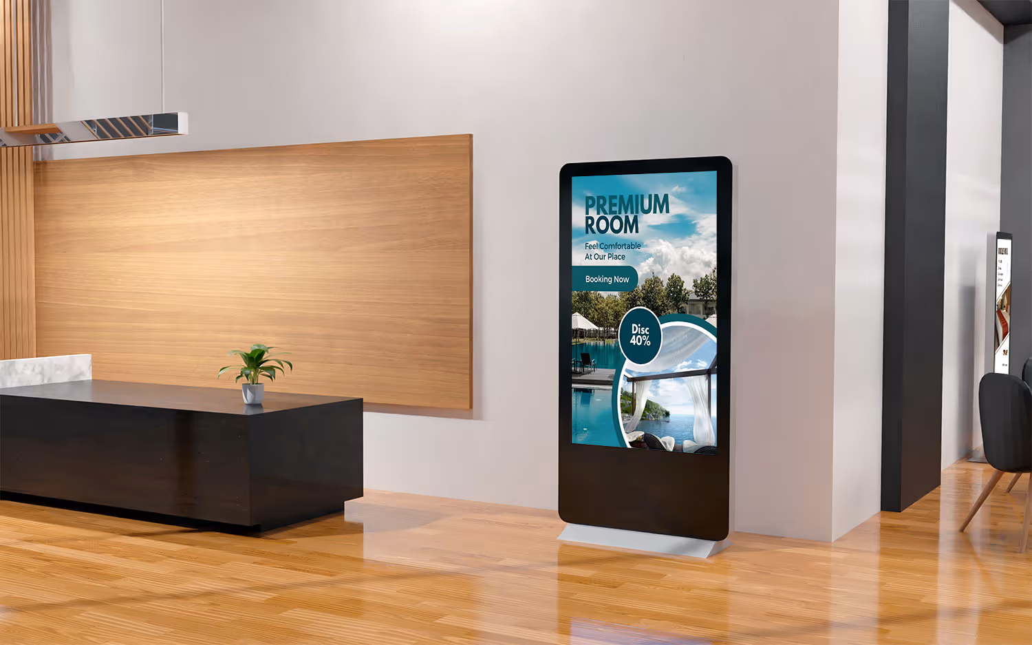 Hotel entrance digital signage with Disign solution