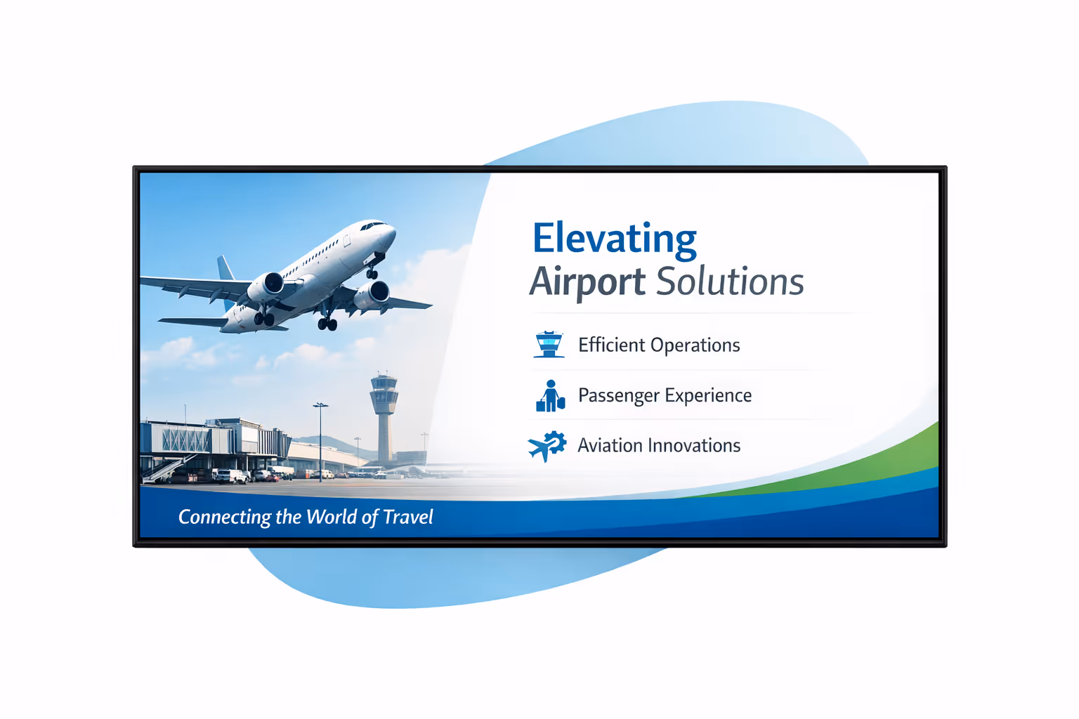 Airport digital signage management dashboard for real time flight information and multi terminal scheduling