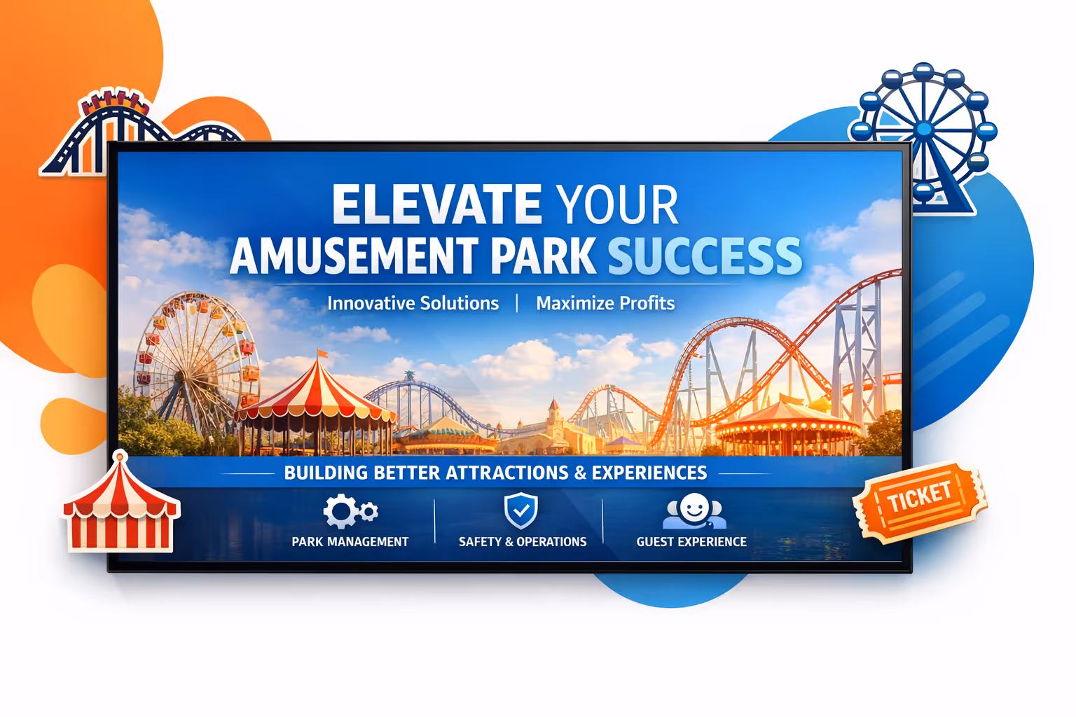 Schermi di affichage dynamique nei parchi di divertimento alimentati da Disign
