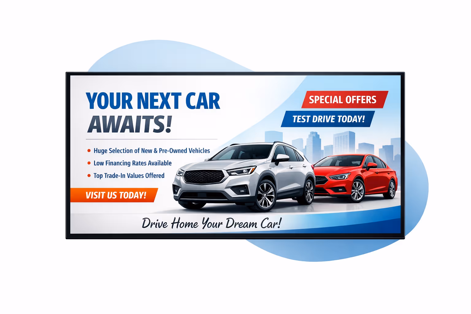 Car dealership digital signage dashboard for scheduling, approvals, and multi location screen management