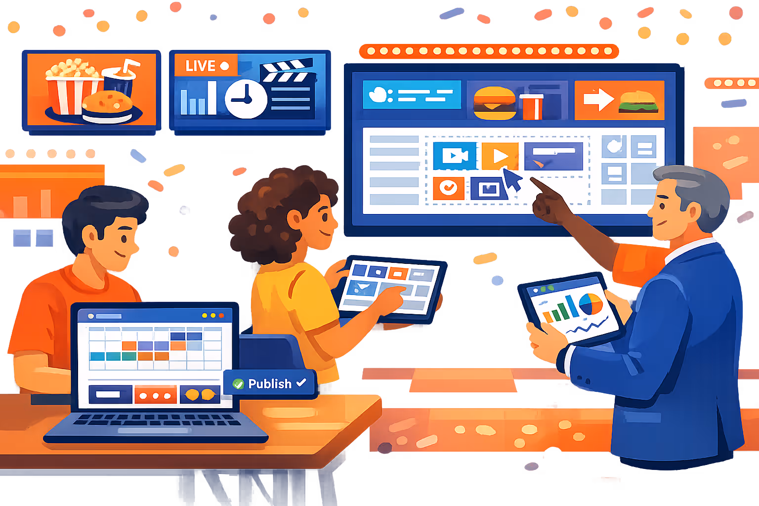 Entertainment digital signage demo and onboarding with Disign