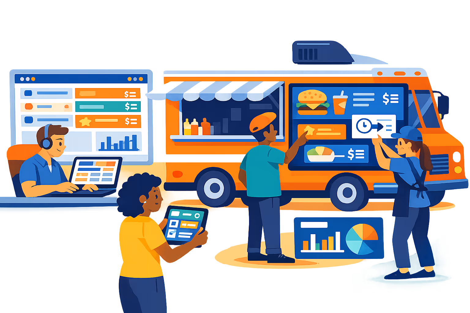 Disign food truck digital signage free trial and setup support