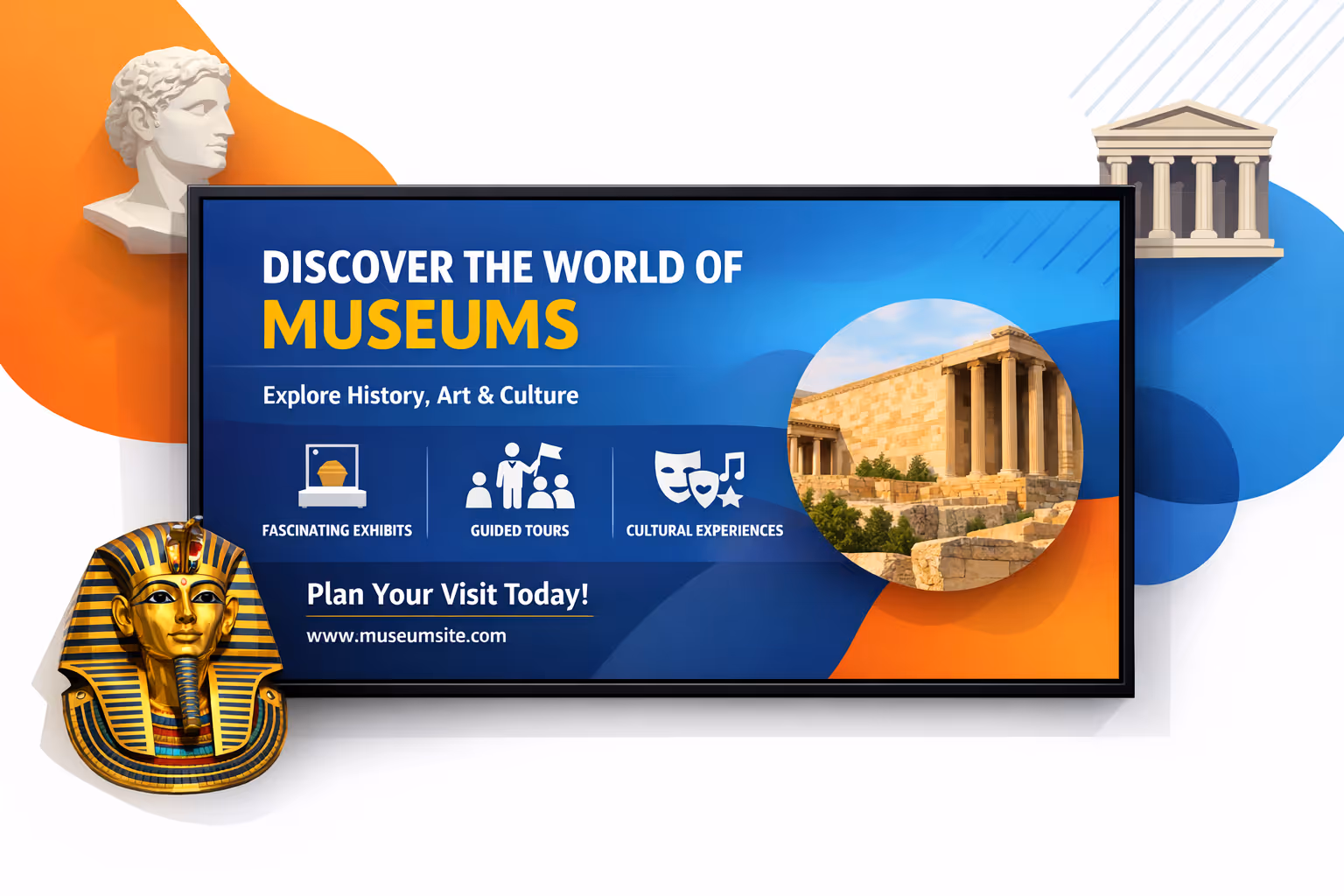 Schermi di affichage dynamique nei musei in una galleria alimentati da Disign