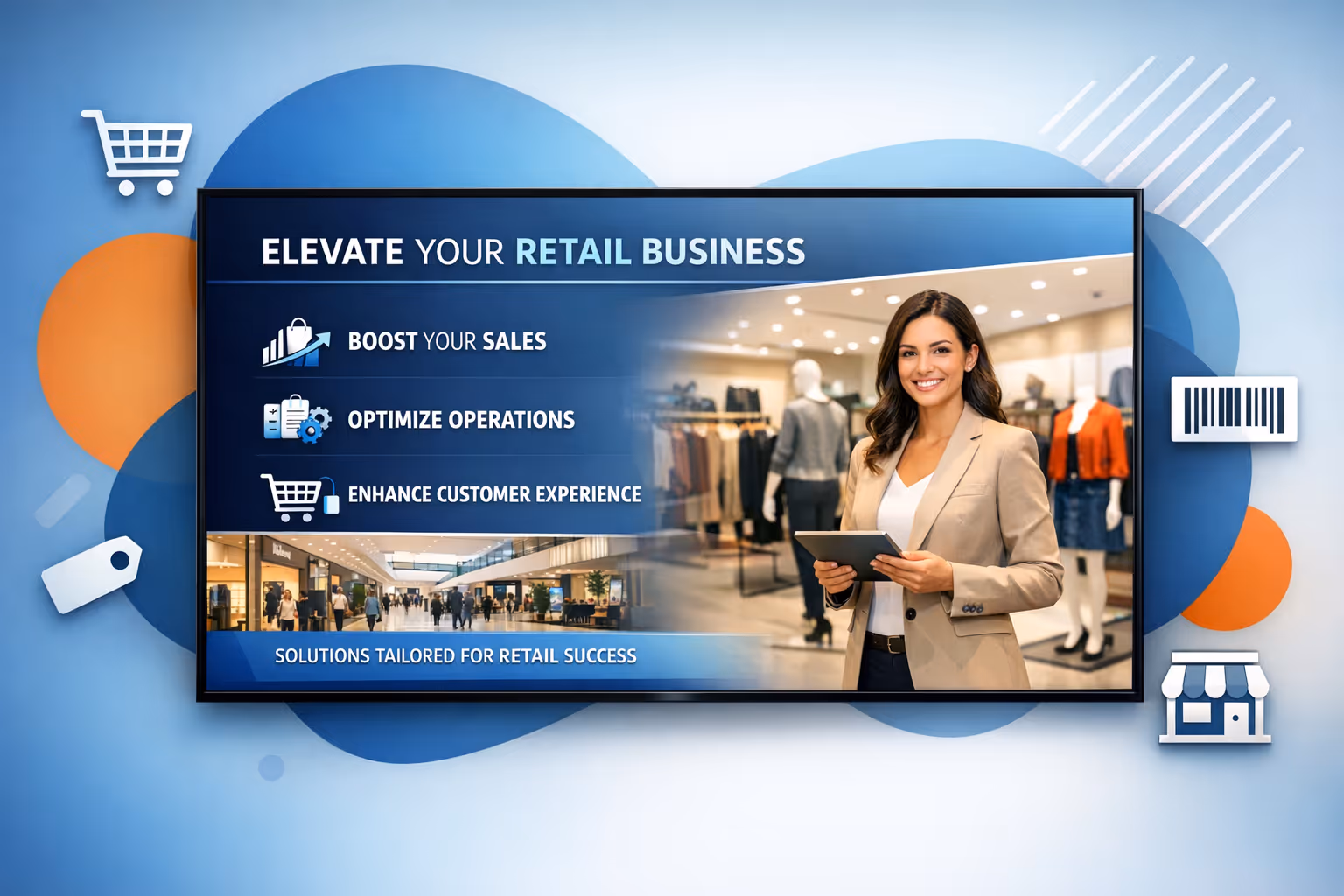 Schermi di digital signage retail in un negozio alimentato da Disign