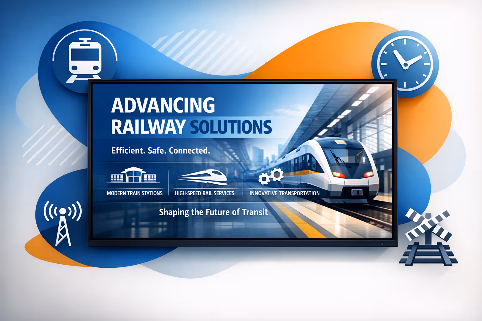 Schermi di affichage dynamique della stazione ferroviaria che mostrano partenze in tempo reale e aggiornamenti sul servizio alimentati da Disign