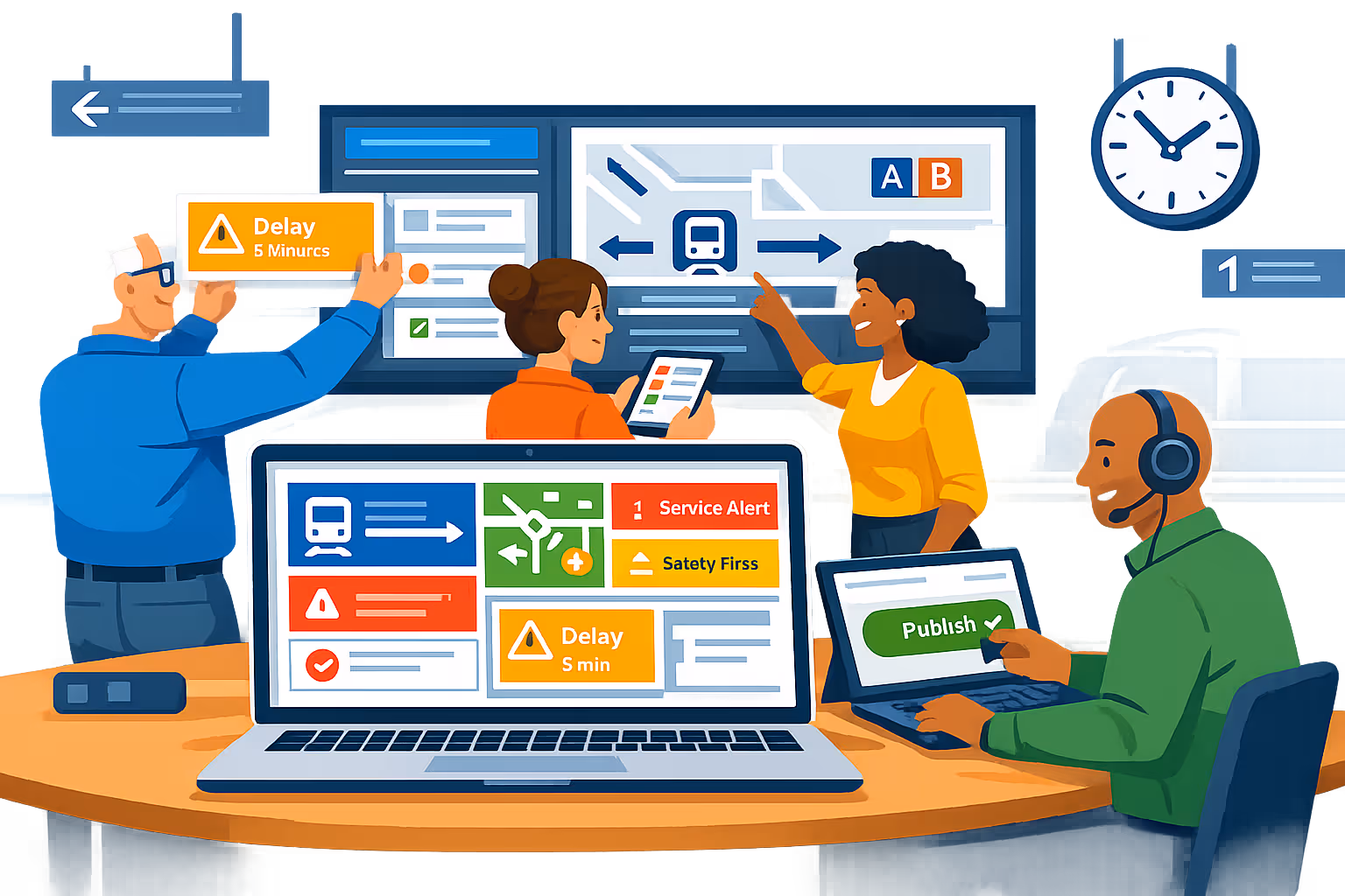 Train station digital signage rollout planning with Disign