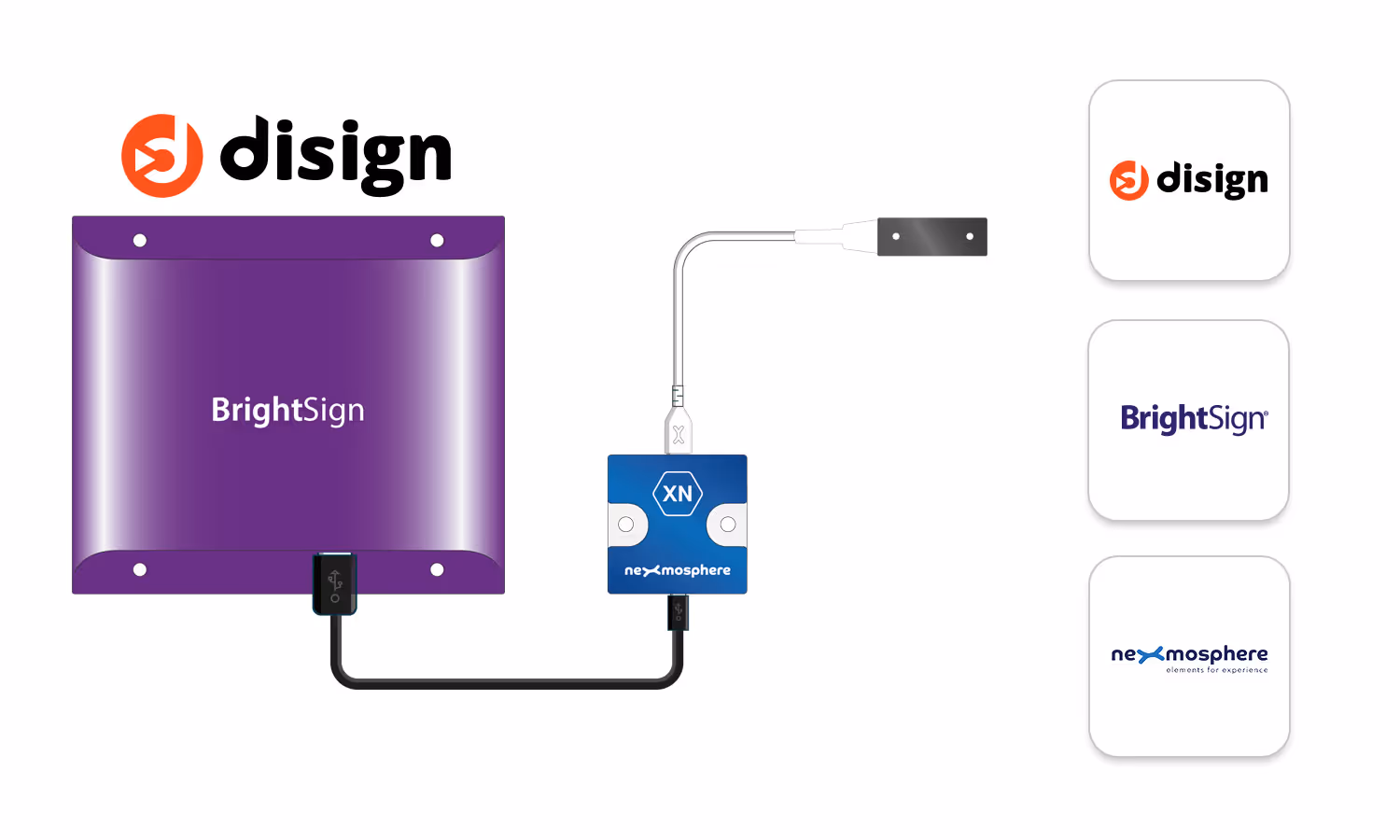 Disign CMS with BrightSign digital signage players and Nexmosphere sensors for interactive digital signage
