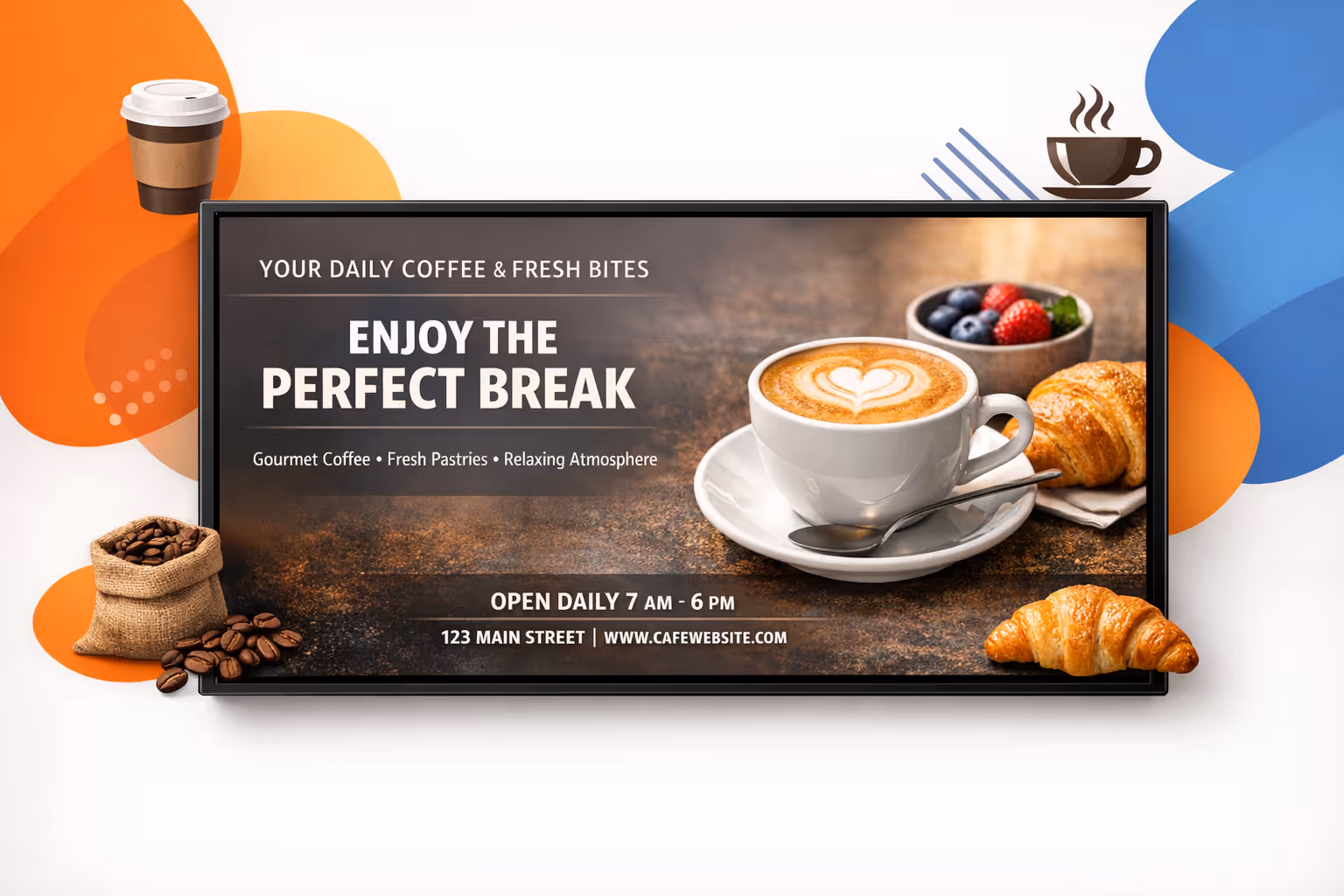 Cafe digital signage menu boards powered by Disign