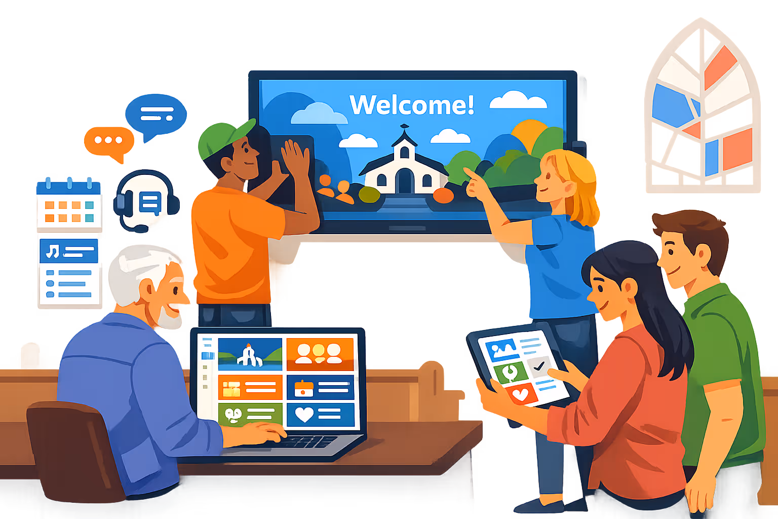 Church digital signage setup and support with Disign