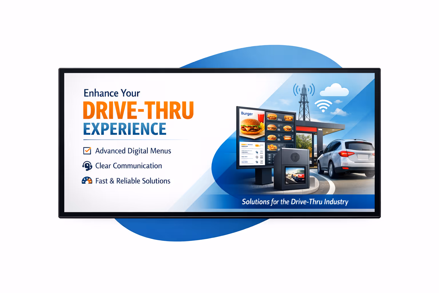 Drive thru digital signage dashboard for scheduling menus, dayparts, and monitoring device health