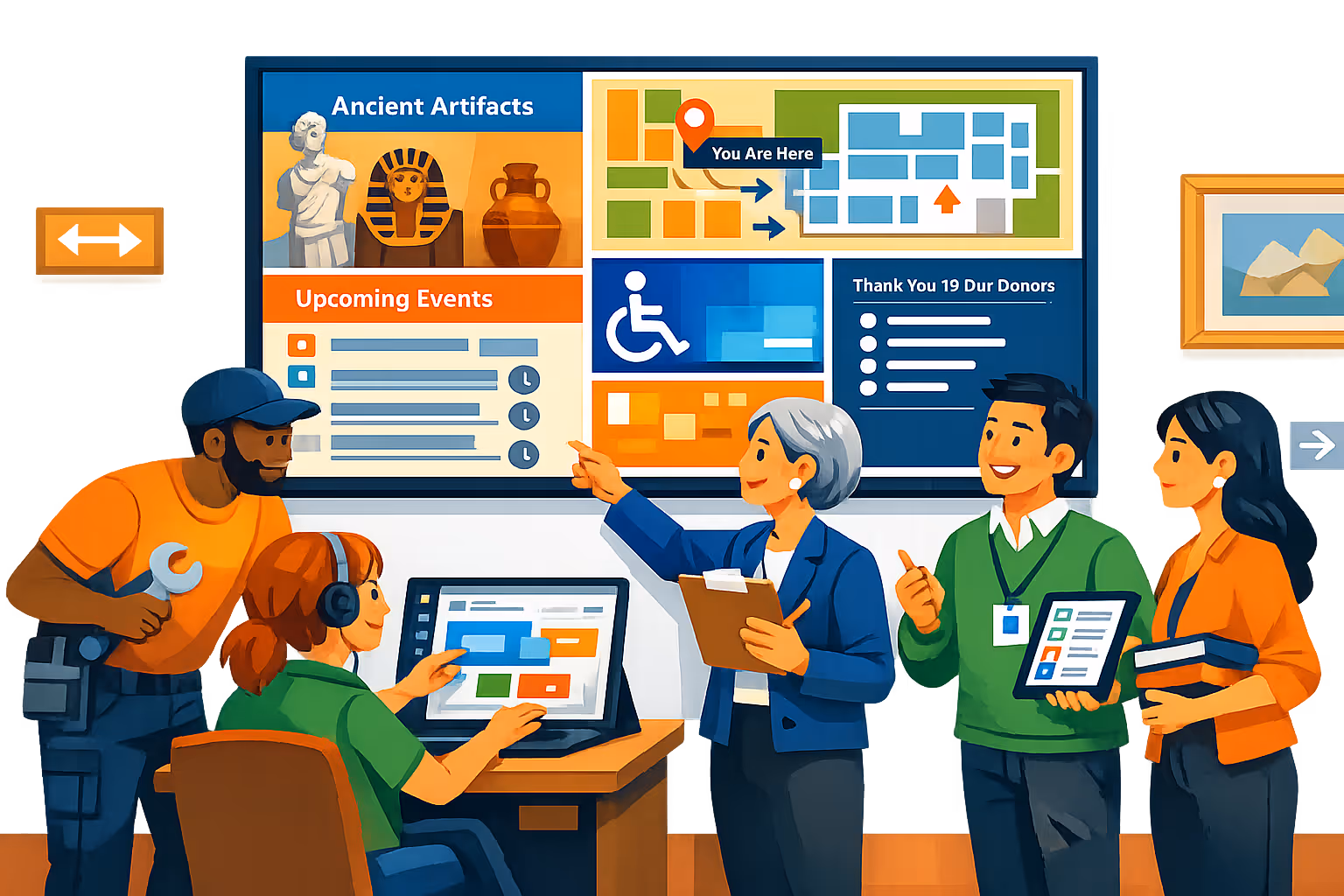 Museum digital signage consultation with Disign
