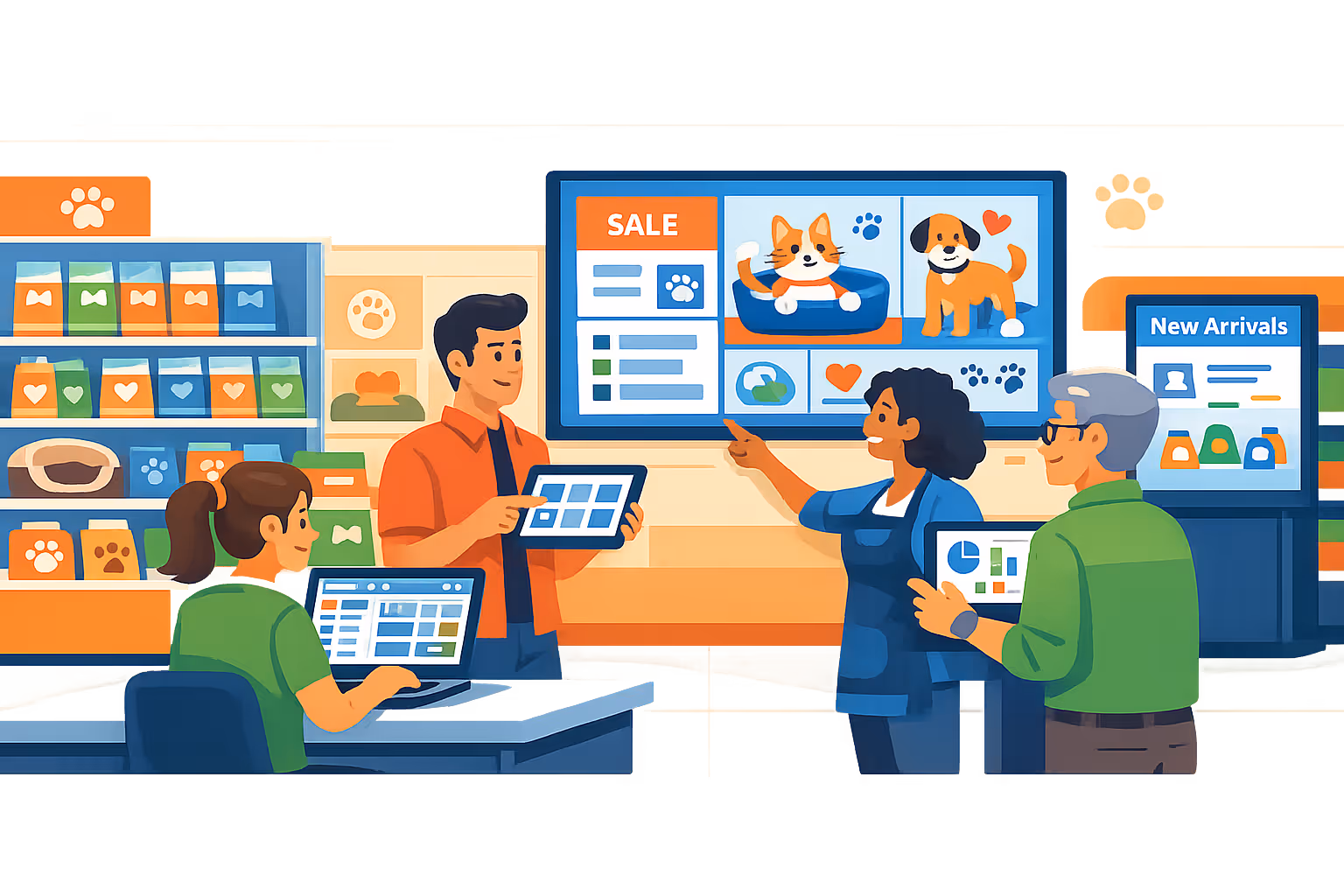 Pet store digital signage free trial and setup with Disign